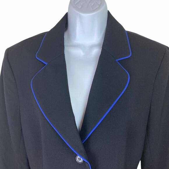 Anne Klein 3 Button Suit Jacket Sz 12 Black Blue NWT - Picture 2 of 10